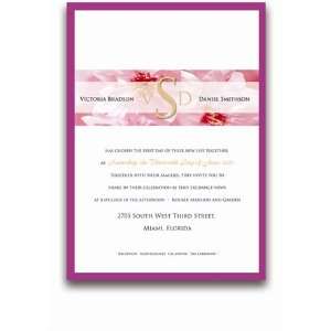  50 Rectangular Wedding Invitations   Pink Azalea