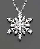 14k White Gold Diamond Snowflake Pendant 1/5 ct 