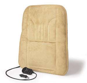   RP 1241 TAN SUEDE 12 VOLT POWERED HEATED & MASSAGING BACK CUSHION NEW