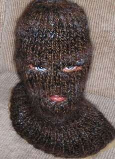 Icelandic Lopi Wool/Mohair sweater BALACLAVA~ with 2 eyes + mouth 