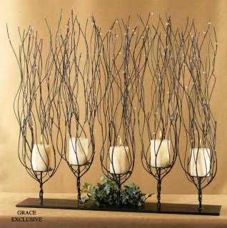   Fedora CANDLE HOLDER Twig 30 Brown Twisted Wire Grace Feyock  