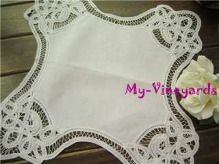 Lovely Battenburg Lace Hand Embroidered Toast Cover Napkin 47cm 