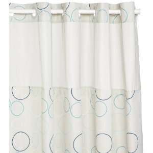 Shower Curtain Hookless Fabric w/Peva Liner Beach Pebble w/Window NEW 