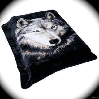 NEW Black Blanket Grey Wolf Fits Queen & King Size Beds  