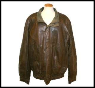 MENS BROWN LEATHER JACKET ADVENTURE BOUND by WILSONS SIZE XLT TALL 