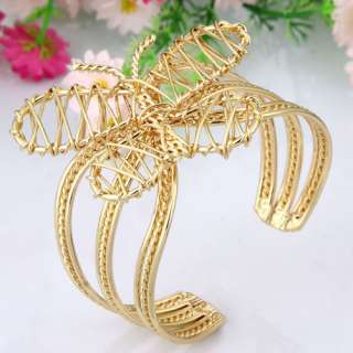 Fashion gold plated thread weaving butterfly hollow out wide open 