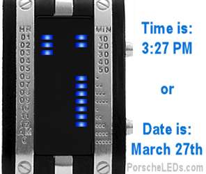 Cyber 02 Blue Binary LED Flash Digital Retro Watch  