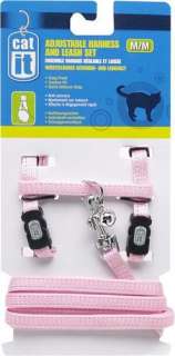   Adjustable Cat Harness and leash set   Pink Blue or Wild Brown  