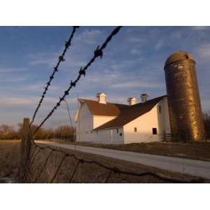 A Barbed Wire Fence Frames the Barn at Historical Stevens 