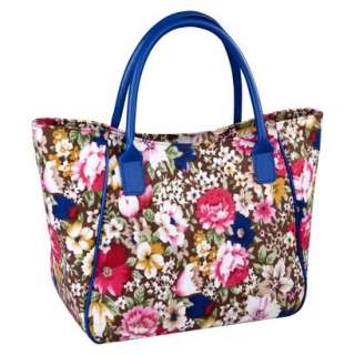 Sachi Brown Floral Blue Insulated Lunch Tote   Multicolored.Opens in a 