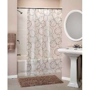   Rings All Over Contemporary Brown Bath Shower Curtain