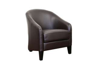 PHOEBE MODERN BrowN LEATHER club CHAIR Contemporary  