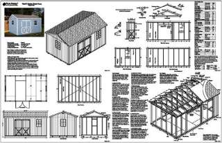 10x16 Gable Storage Shed Plans / Building Blueprints  
