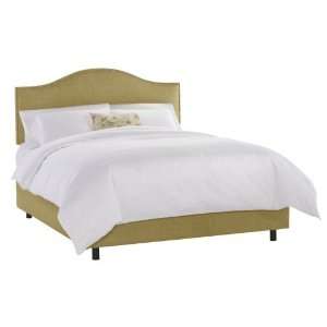   Upholstered Bed with Nail Button Trim, Glitz Filbert