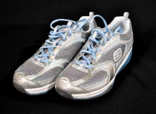 NEW Skechers Womens SHAPE UPS Shoes Blue Silver White Size 6.5  