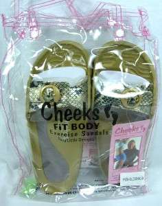 TONY LITTLE CHEEKS EXERCISE SANDALS GOLD/PYTHON WORK OUT WHILE YOU 