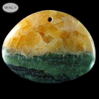 Orange & Green Calcite Pendant bead X105302  