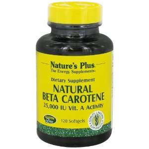  Natures Plus Natural Beta Carotene Softgels   120 