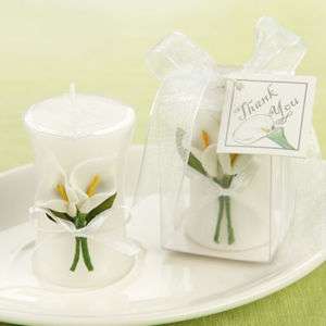 Calla Lily Elegance Vase Shaped Wedding Favor Candle  