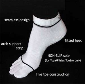  ToeSox Full Toe with Grip Yoga/Pilates Toe Socks Clothing