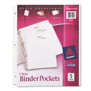  Ring Binder Polypropylene Pockets, 8 1/2 x 11, Clear, 5 