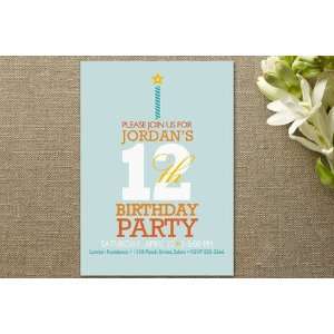  Typography Cake Childrens Birthday Party Invitations 