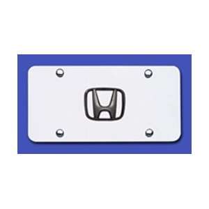 Black Pearl Honda Logo on Chrome License Plate