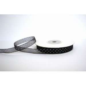  Polka Dot Organza 3/8 x 50 yd   Black/White Everything 