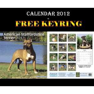 AMERICAN STAFFORDSHIRE BULL TERRIER DOGS CALENDAR 2012 + FREE KEYRING