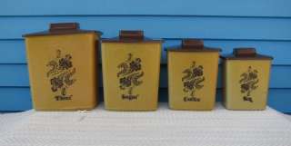 Set of 4 Plastic Kitchen Canister Jars  