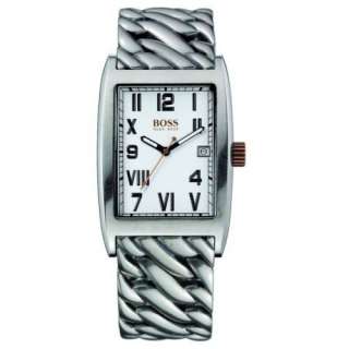Hugo Boss Mens Antique Stainless Steel Bracelet Watch; Rectangular 