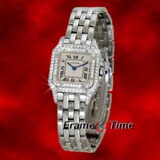 Cartier Ladies Panthere Stainless Steel Diamond Watch  