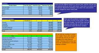 The3 Year Financial Plan has Profit & Loss Statements, a Cash Flow 