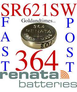 Renata 364 SR621SW Watch Battery 602 SB AG/DG 24hr  