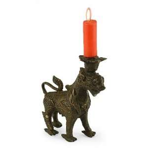  Brass candleholder, A Lion King