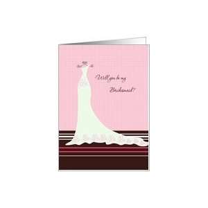  Wedding, Be my Bridesmaid   white dress on pink background 