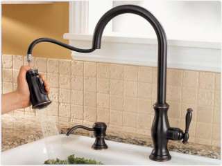   High Arc Pull Down Kitchen Faucet, Tuscan Bronze