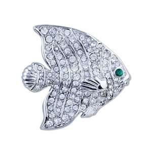    Clear Crystal Tropical Fish Brooches And Pins Pugster Jewelry