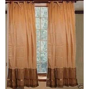  JC Penney Faux Silk Grommet Top Curtain Set Milano Gold 