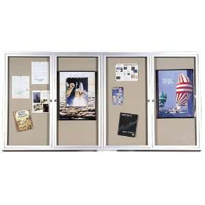  Deluxe Bulletin Board Cabinet, 3H x 3W, 1 Hinged Door 