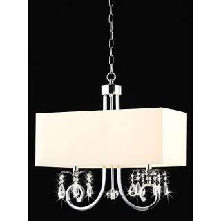 21H CRYSTAL DROPLETS WHITE RECTANGLE SHADE CHANDELIER  