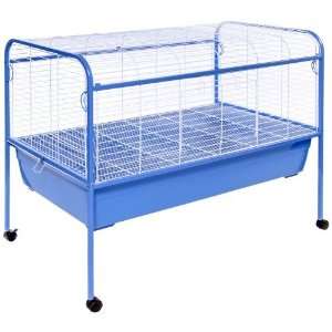  Prevue Pet Jumbo Tubby Rabbit Cage on Stand with Blue Tub 