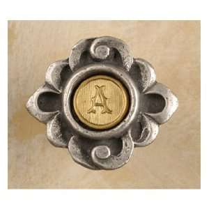 Anne At Home Cabinet Hardware 843 Fountain Initial Knob Knob Pewter w 
