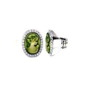 Vintage Cameo Fashion Ring  Cameo Costume Jewelry  Silver Plated 