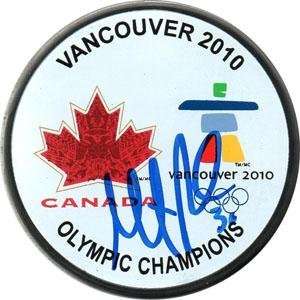  Martin Brodeur Autographed Hockey Puck   Team Canada 