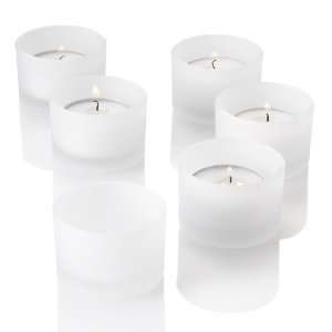  Tealight Candle Holder Frosted Glass Set of 12