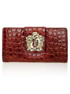 NEW GUESS CROC RED GALORE FRAME CLUTCH PURSE WALLET BAG  