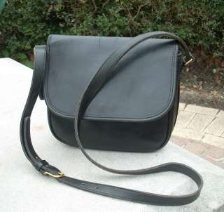 Authentic Small COACH Black Leather Handbag Purse Made In USA VGC 