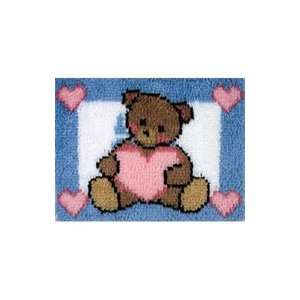  Caron Wonderart 15x20 Latch Hook Kit Heart Bear