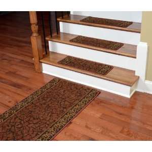 Dean Washable Non Skid Carpet Stair Treads   Garden Path Terra Cotta 
